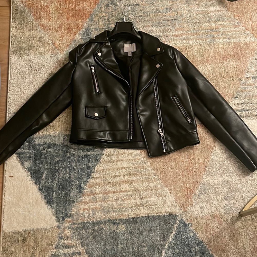 All Black Faux Leather Jacket!